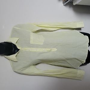 J. Crew Striped Partial Button Up Top